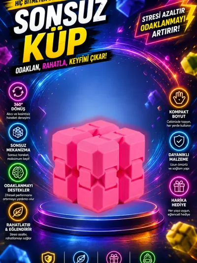 Sonsuz Küp Infinity Cube Stres Küpü Fidget Oyuncak Odaklanma Oyuncağı