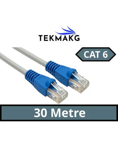 Cat 6 Yüksek Kalite Ethernet Kablosu - 30 METRE - 5 Yıl Garanti