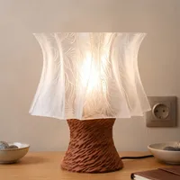 Dekoratif Masa Lambası 25 cm Yaprak Desenli Abajur - Görsel 2