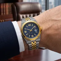 Erkek Kol Saati Çelik Kordon Analog Takvimli Klasik Şık Kol Saati - Görsel 1