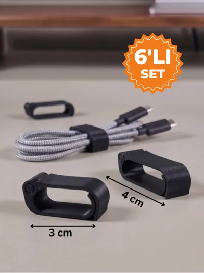Siyah Kablo Düzenleyici Klips Seti (3 cm + 4 cm) - 2'li Tekrar Kullanılabilir Kilitli Kablo Bağı