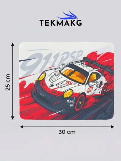 Yarış Arabası Desenli Gaming Mouse Pad 30x25 cm Kaymaz Taban Oyuncu Mousepad