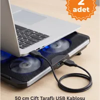 USB 2.0 Type-A Erkek - Erkek Kablo 50cm - Görsel 1