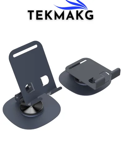 360° Dönen Metal Masaüstü Telefon ve Tablet Standı Katlanabilir Ayarlanabilir Kaymaz Tutucu