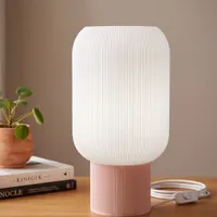 Dekoratif Masa Lambası 30 cm Modern Çizgili Abajur - Görsel 1