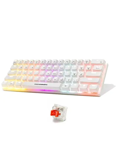 RGB Mekanik Oyuncu Klavyesi - 61 Tuş, Red Switch, Anti-Ghosting, Beyaz