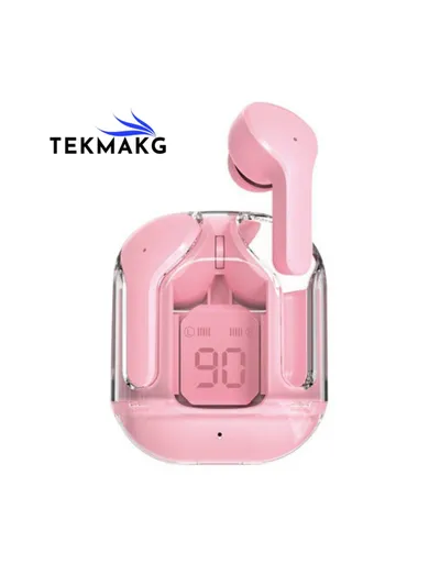 TWS Dijital Göstergeli Şeffaf Kablosuz Kulaklık Bluetooth 5.3 iPhone & Android Uyumlu