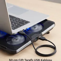 USB 2.0 Type-A Erkek - Erkek Kablo 50cm - Görsel 3