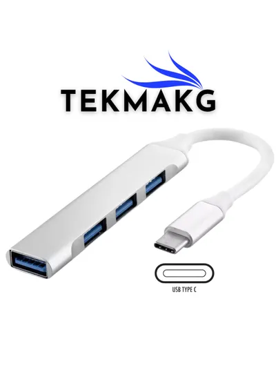 Type-C to USB Hub 4 Port Çoklayıcı | Macbook, Laptop ve PC Uyumlu USB Çevirici