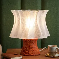Dekoratif Masa Lambası 25 cm Yaprak Desenli Abajur - Görsel 1
