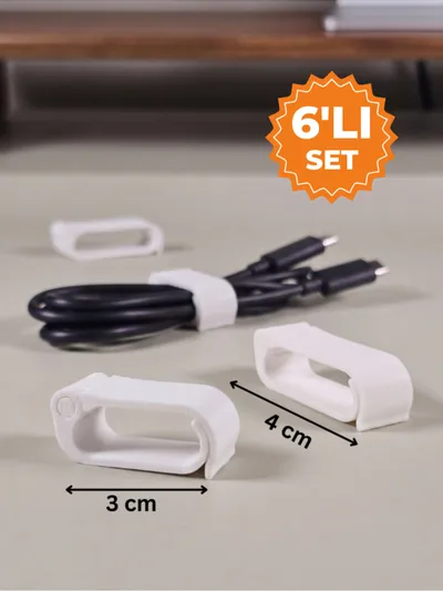 2'li Set Pratik Kablo Düzenleyici Klips (3 cm ve 4 cm) Masaüstü Kablo Tutucu