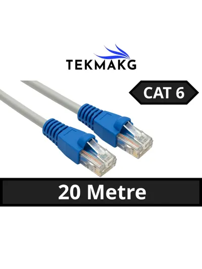 Cat 6 Yüksek Kalite Ethernet Kablosu - 20 METRE - 5 Yıl Garanti