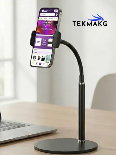 Masaüstü Telefon Tutucu Standı 360° Döner Başlıklı Esnek Akrobat Video Çekim Vlog