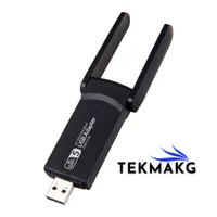 AC1300 Çift Bant USB Wi-Fi Adaptör Sürücüsüz Tak Çalıştır Kablosuz Ağ Kartı 1300 Mbps Antenli Wlan - Görsel 3
