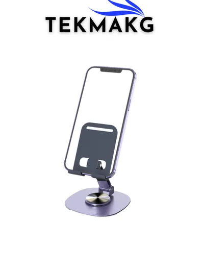 360° Dönen Metal Masaüstü Telefon ve Tablet Standı Katlanabilir Ayarlanabilir Kaymaz Tutucu