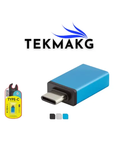 OTG Type-C to USB 3.0 Dönüştürücü Adaptör | Hızlı Veri Aktarımı & Şarj (Gri)