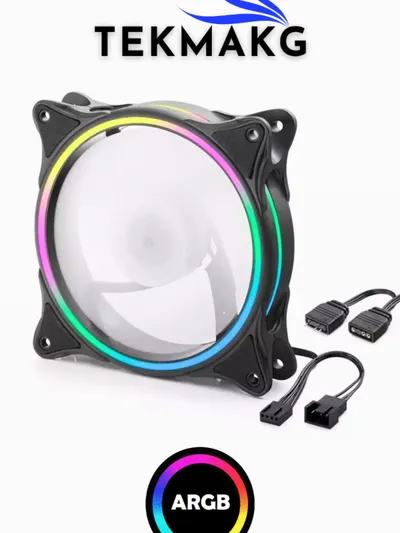 TEK2658 120mm Kasa Fanı | Halka Tip ARGB Çerçeve | Fan Kanatları RGB Değil | Siyah