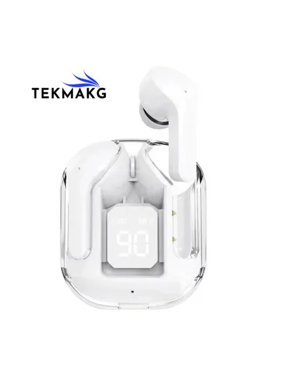 TWS Dijital Göstergeli Şeffaf Kablosuz Kulaklık Bluetooth 5.3 iPhone & Android Uyumlu