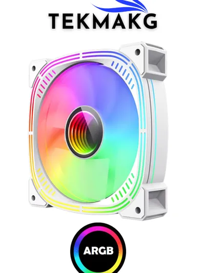 TEK2657 ARGB 120mm Kasa Fanı | 3. Nesil Sessiz Hidrolik Gaming Oyuncu Fanı | Beyaz