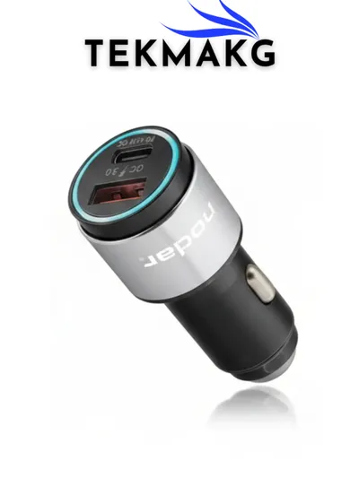 1076 45W Type-C Power Delivery (PD) + Quick Charge 3.0 Hızlı Araç Şarj Aleti Metal