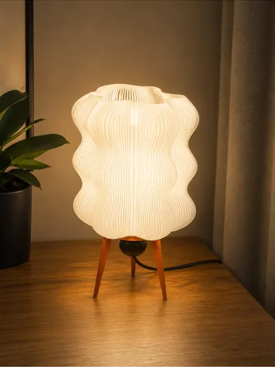 Dekoratif Dalgalı Tasarım Masa Lambası Modern Abajur Gece Lambası