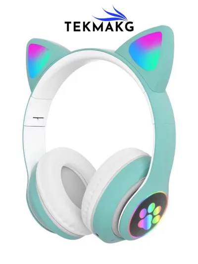 STN-28 Kedi Kulaklı Kulaklık Kablosuz Bluetooth 5.0 Led Işıklı Çocuk Kulaklığı