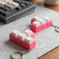 Mekanik Switch Tıklama Hissi Stres Giderici Fidget Oyuncak T-Tipi Anahtarlık Pembe - Görsel 2