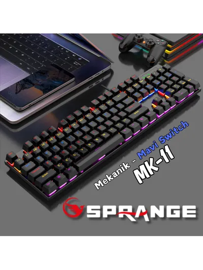 Mekanik Oyuncu Klavyesi | RGB | Türkçe Q | Blue Switch | Kablolu | Siyah