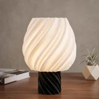 Dekoratif Modern Spiral Abajur Siyah Beyaz Masa Lambası Gece Lambası - Görsel 1