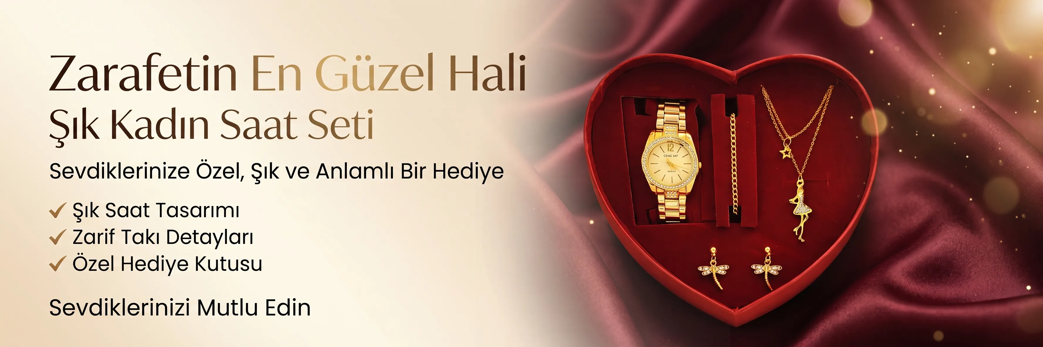 TEKMAKG Zarafetin En Güzel Hali - Şık Kadın Saat Seti